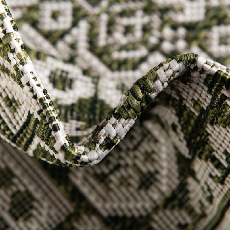 Tribal Terrace Treasures Collection Area Rug - Incan Isle (Green) Rectangle Green lifestyle 10