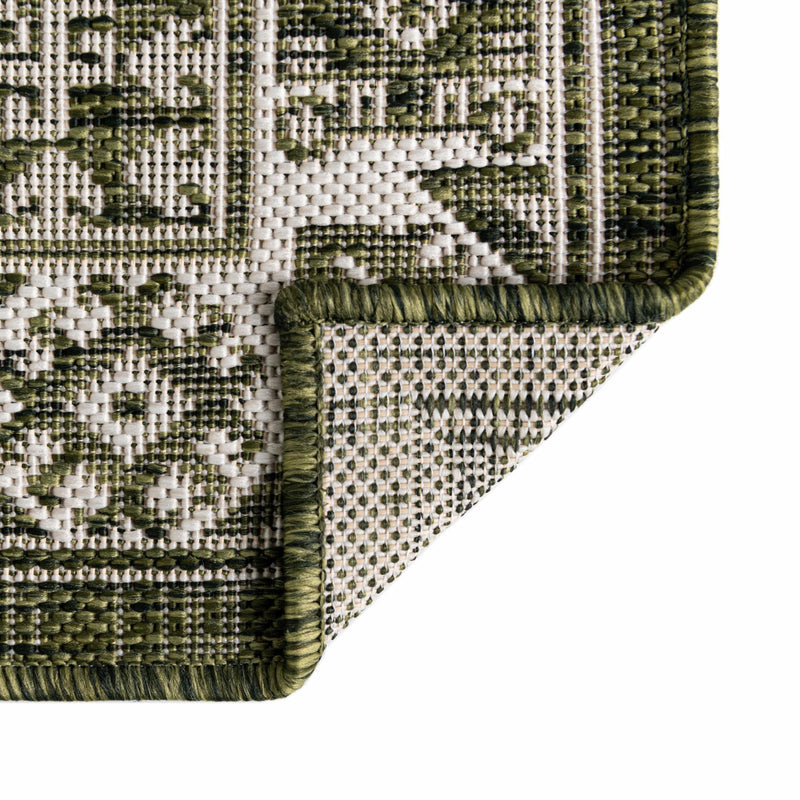 Tribal Terrace Treasures Collection Area Rug - Incan Isle (Green) Rectangle Green lifestyle 12