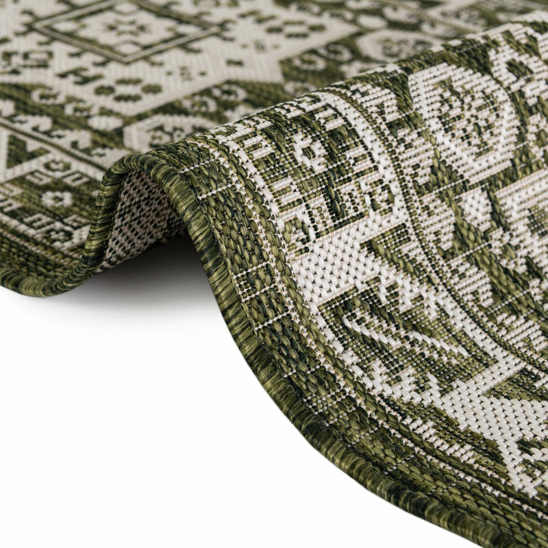 Tribal Terrace Treasures Collection Area Rug - Incan Isle (Green) Rectangle Green lifestyle 14