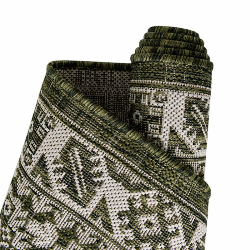 Tribal Terrace Treasures Collection Area Rug - Incan Isle (Green) Rectangle Green lifestyle 15