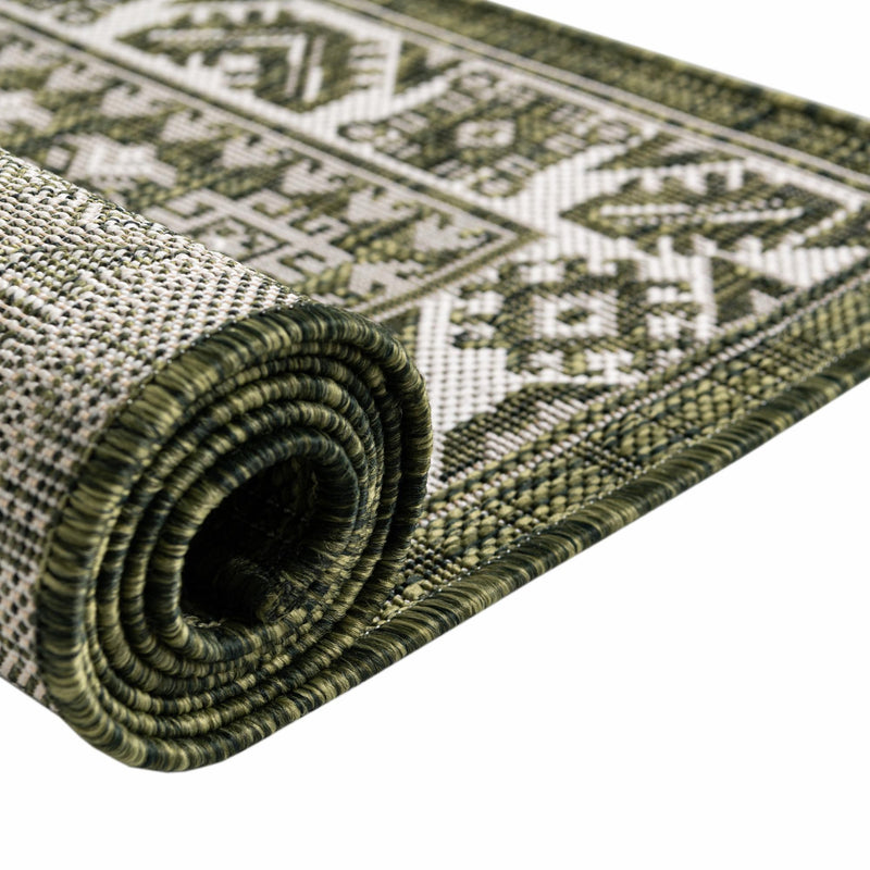 Tribal Terrace Treasures Collection Area Rug - Incan Isle (Green) Rectangle Green lifestyle 16