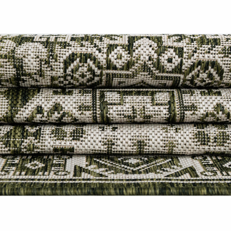 Tribal Terrace Treasures Collection Area Rug - Incan Isle (Green) Rectangle Green lifestyle 18