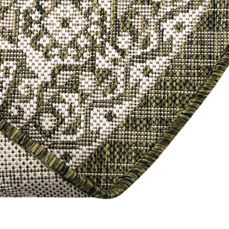 Tribal Terrace Treasures Collection Area Rug - Incan Isle (Green) Round Green lifestyle 11