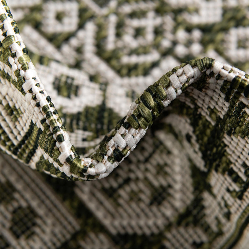 Tribal Terrace Treasures Collection Area Rug - Incan Isle (Green) Oval Green lifestyle 6