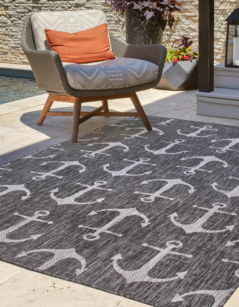 Seaside Haven Rugs Collection Area Rug - Sapphire (Charcoal) Rectangle Charcoal lifestyle 3