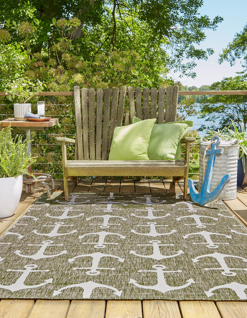 Seaside Haven Rugs Collection Area Rug - Sapphire (Green) Rectangle Green lifestyle 3