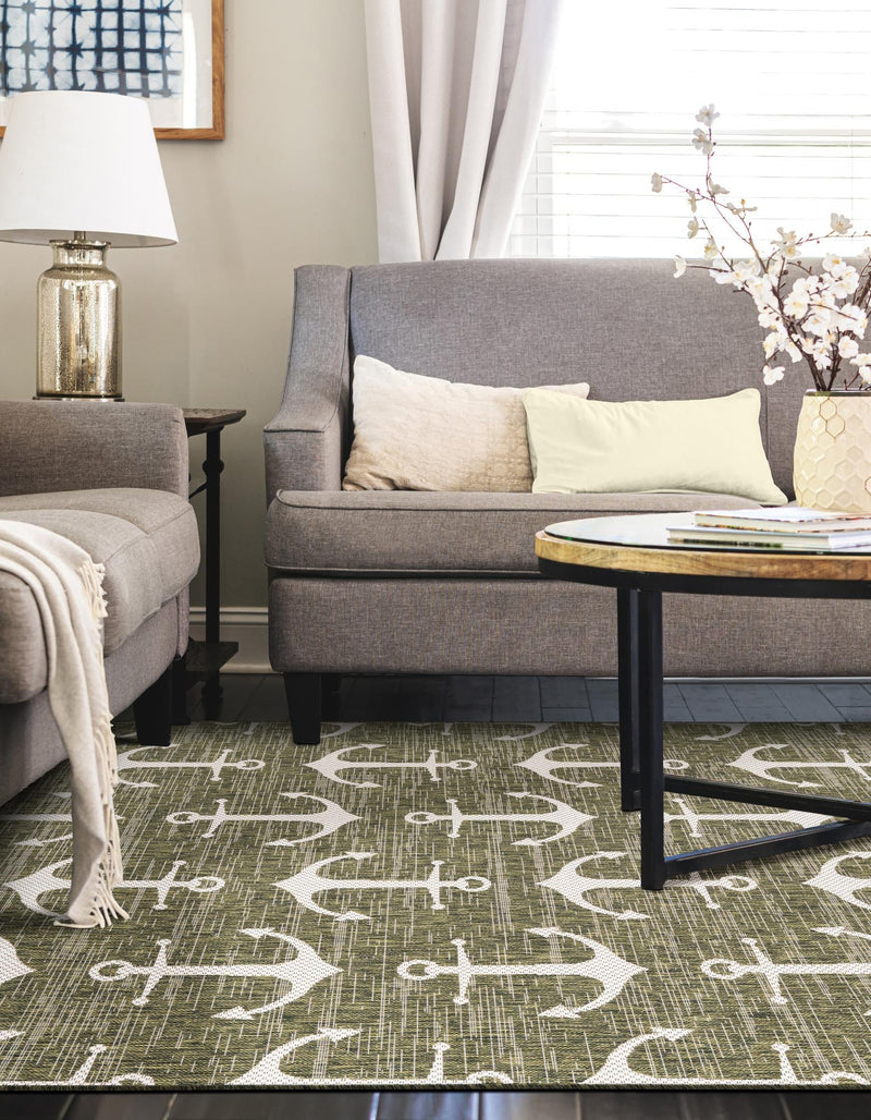 Seaside Haven Rugs Collection Area Rug - Sapphire (Green) Rectangle Green lifestyle 9