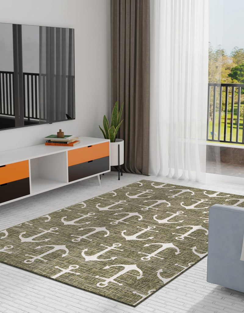 Seaside Haven Rugs Collection Area Rug - Sapphire (Green) Rectangle Green lifestyle 11