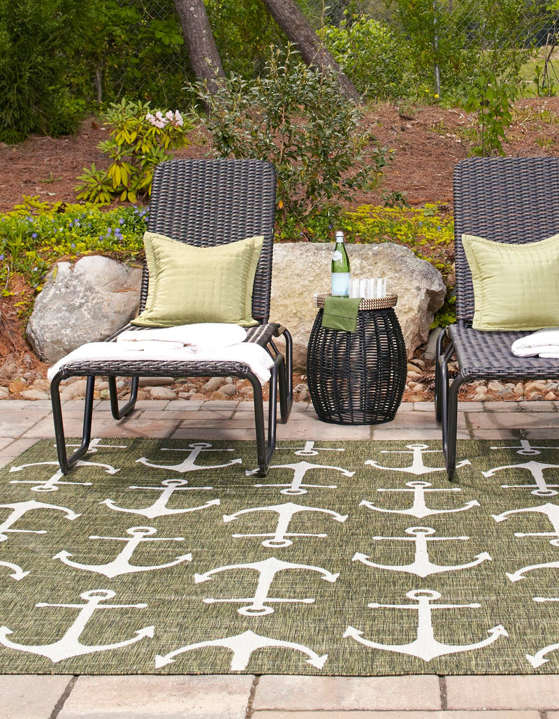Seaside Haven Rugs Collection Area Rug - Sapphire (Green) Square Green lifestyle 2