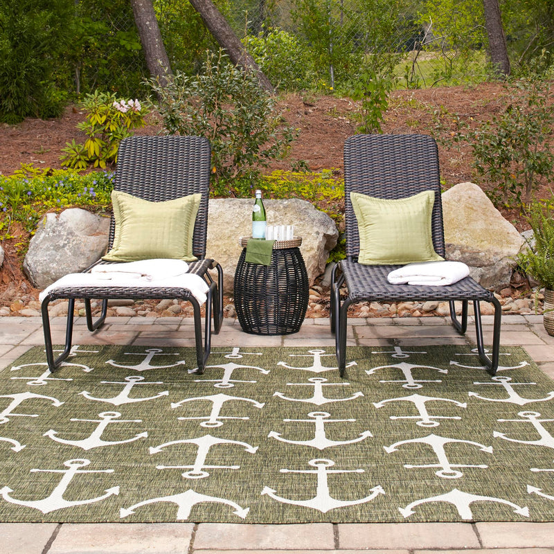 Seaside Haven Rugs Collection Area Rug - Sapphire (Green) Square Green lifestyle 14