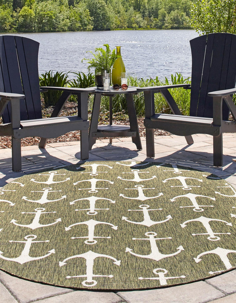Seaside Haven Rugs Collection Area Rug - Sapphire (Green) Oval Green lifestyle 2