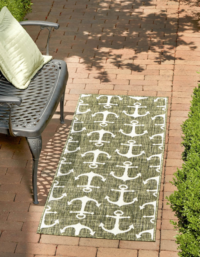 Seaside Haven Rugs Collection Area Rug - Sapphire (Green) Runner Green lifestyle 0