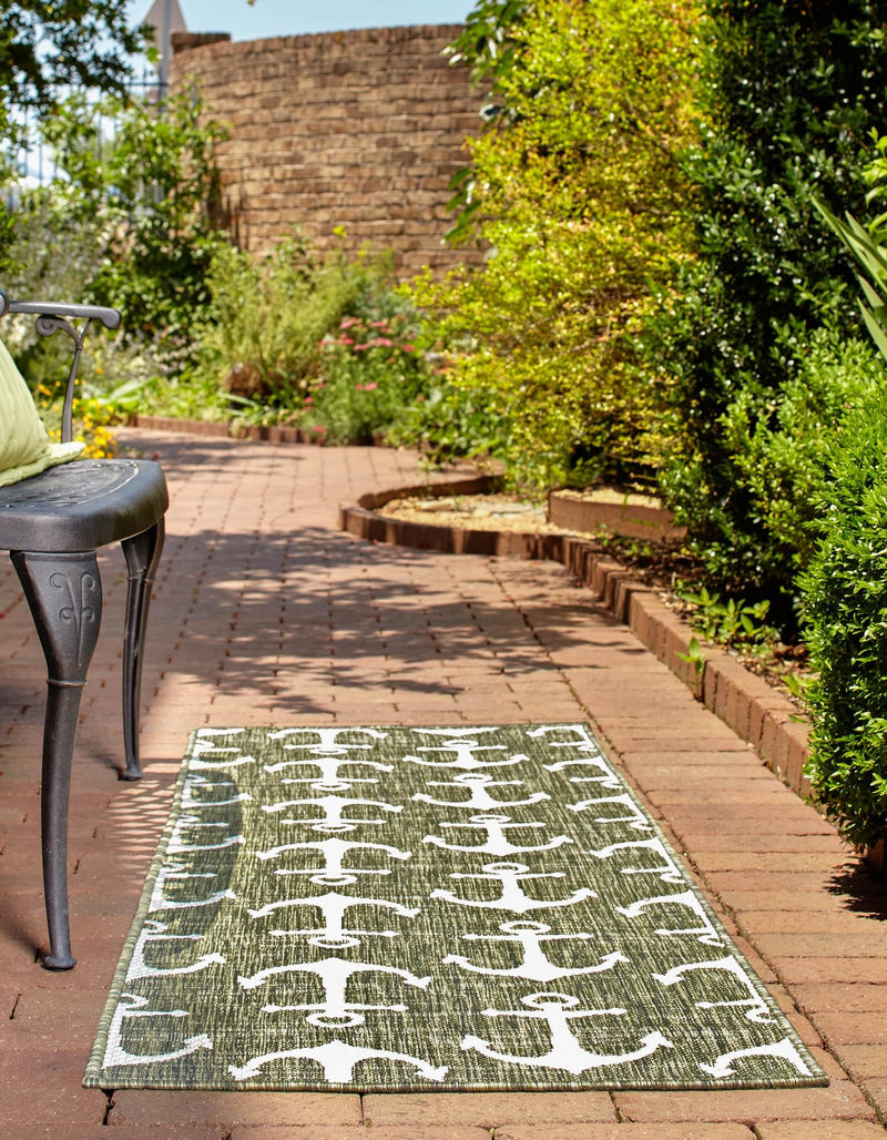 Seaside Haven Rugs Collection Area Rug - Sapphire (Green) Runner Green lifestyle 2