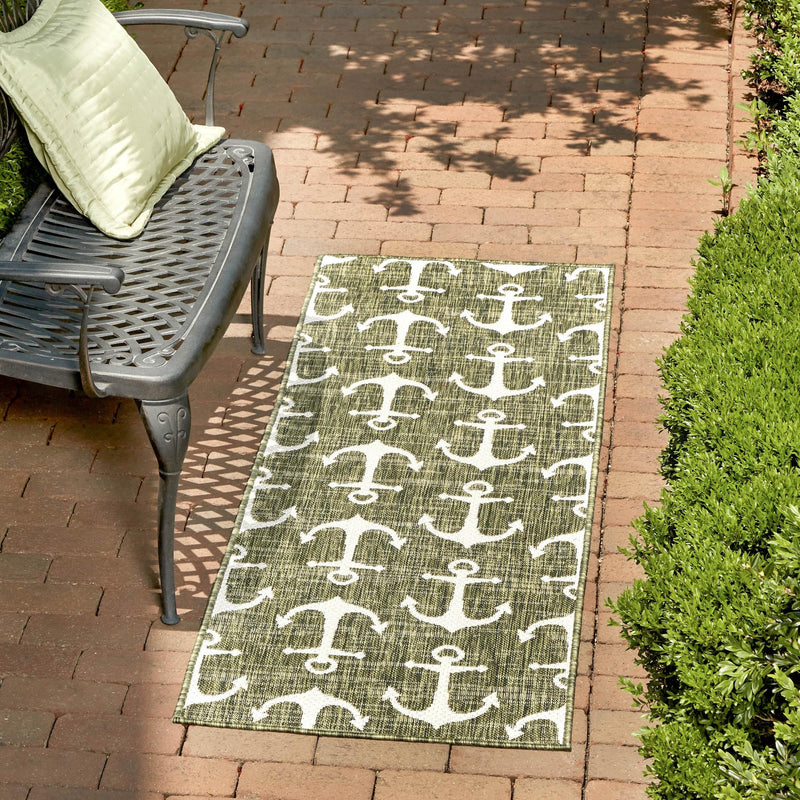 Seaside Haven Rugs Collection Area Rug - Sapphire (Green) Runner Green lifestyle 13