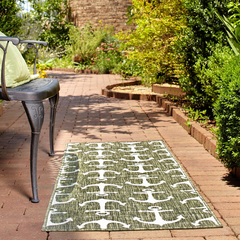 Seaside Haven Rugs Collection Area Rug - Sapphire (Green) Runner Green lifestyle 14