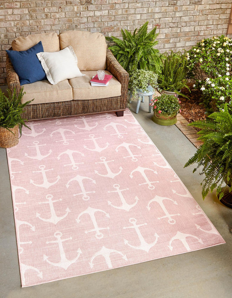 Seaside Haven Rugs Collection Area Rug - Sapphire (Pink) Rectangle Pink lifestyle 0
