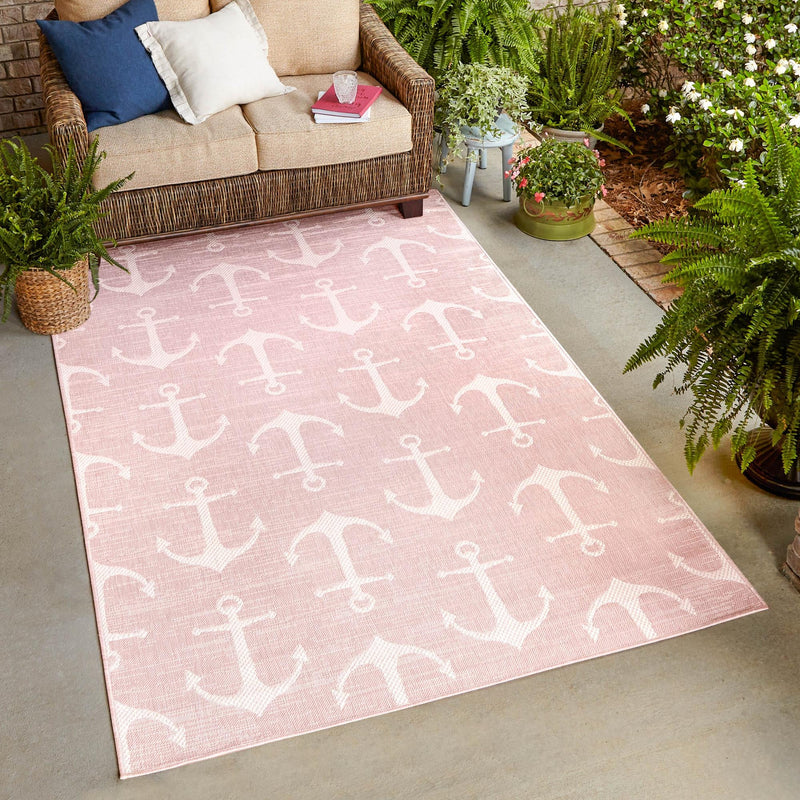 Seaside Haven Rugs Collection Area Rug - Sapphire (Pink) Rectangle Pink lifestyle 11