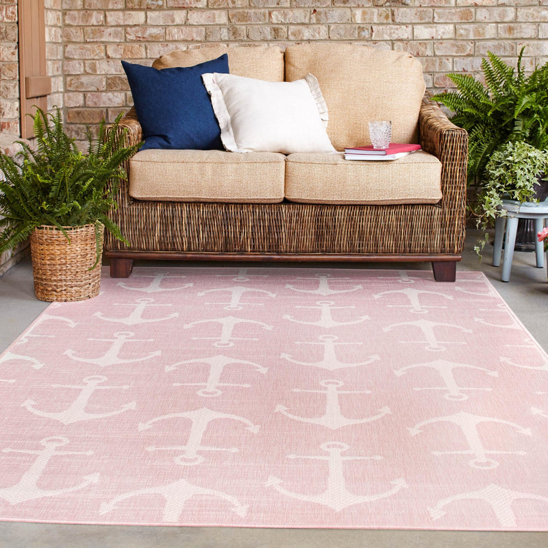 Seaside Haven Rugs Collection Area Rug - Sapphire (Pink) Rectangle Pink lifestyle 12