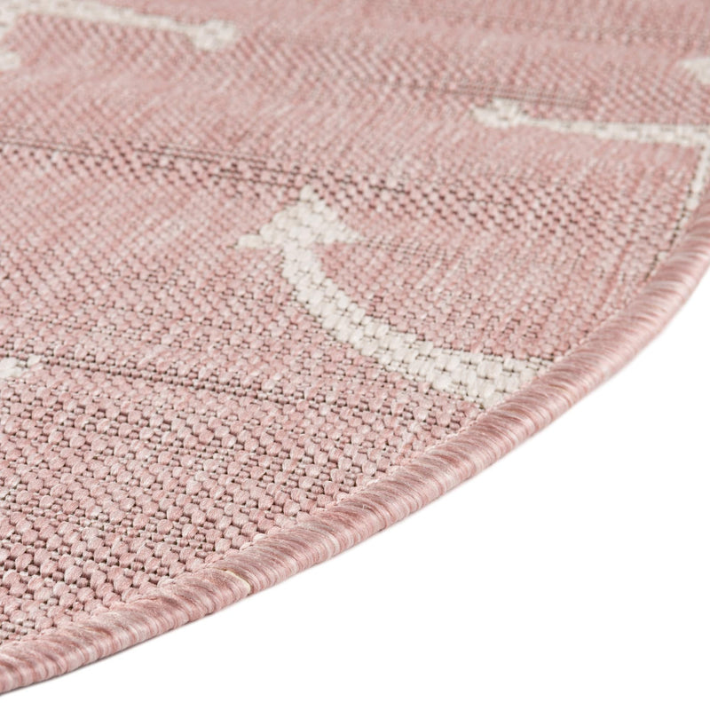 Seaside Haven Rugs Collection Area Rug - Sapphire (Pink) Round Pink lifestyle 5
