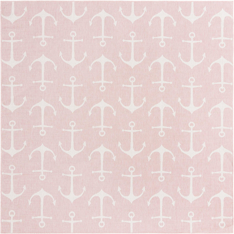 Seaside Haven Rugs Collection Area Rug - Sapphire (Pink) Square Pink Main