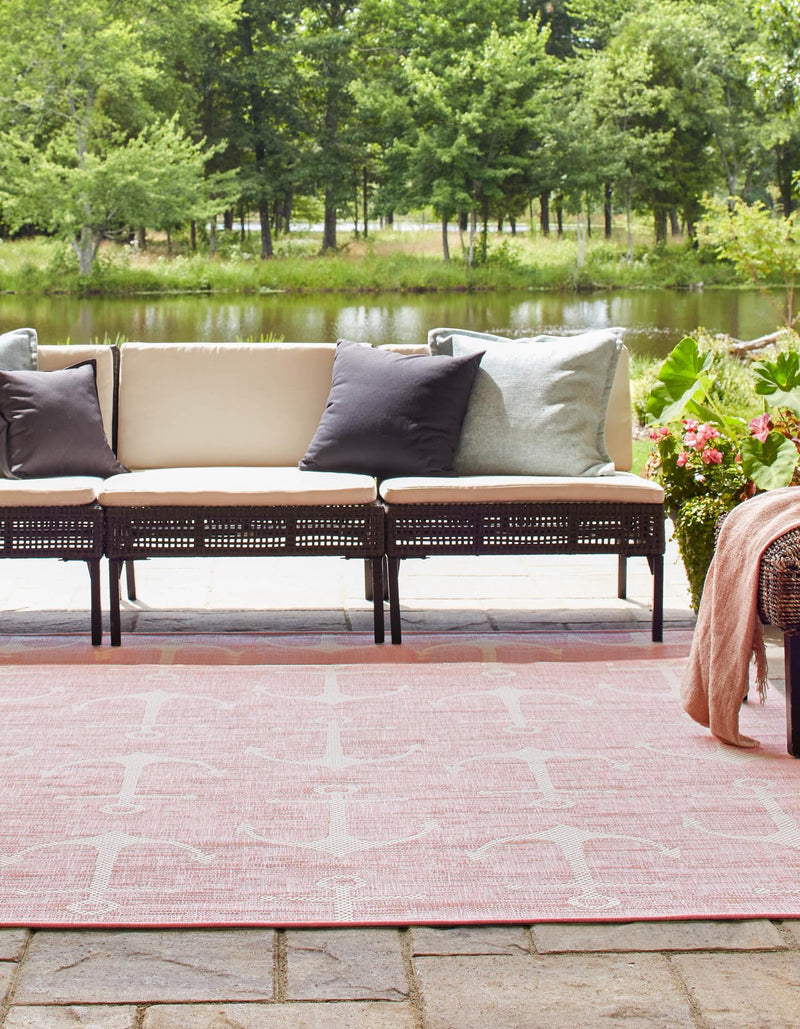 Seaside Haven Rugs Collection Area Rug - Sapphire (Pink) Square Pink lifestyle 2