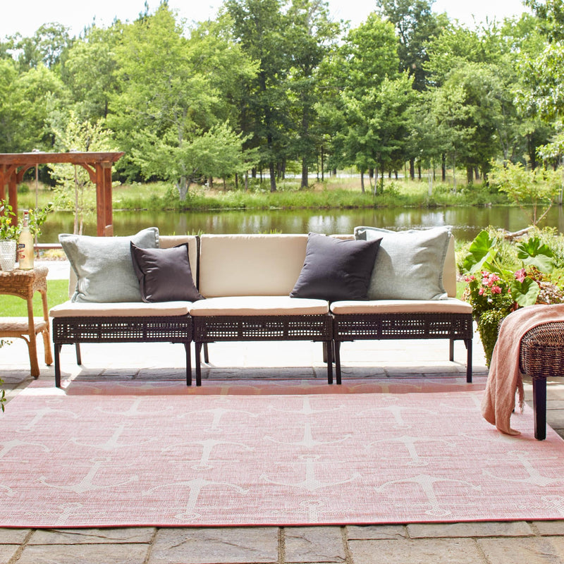 Seaside Haven Rugs Collection Area Rug - Sapphire (Pink) Square Pink lifestyle 9
