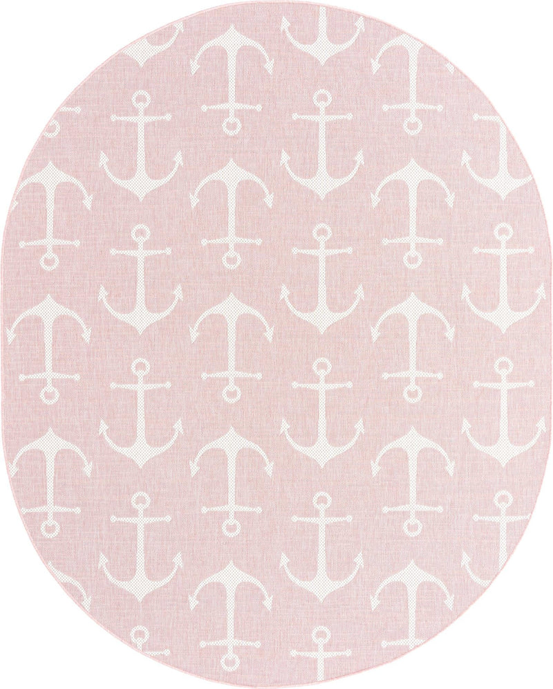 Seaside Haven Rugs Collection Area Rug - Sapphire (Pink) Oval Pink Main