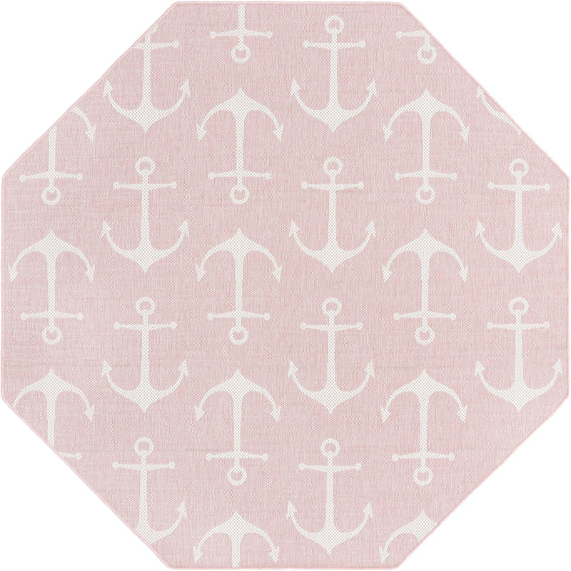 Seaside Haven Rugs Collection Area Rug - Sapphire (Pink) Octagon Pink Main