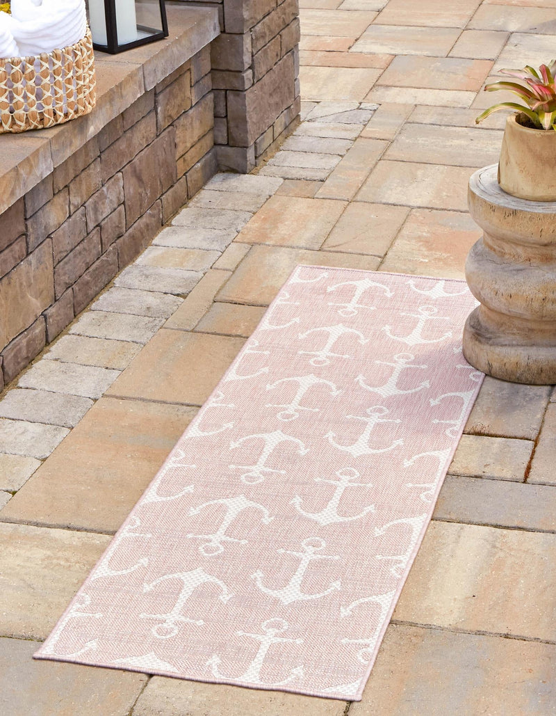 Seaside Haven Rugs Collection Area Rug - Sapphire (Pink) Runner Pink lifestyle 0