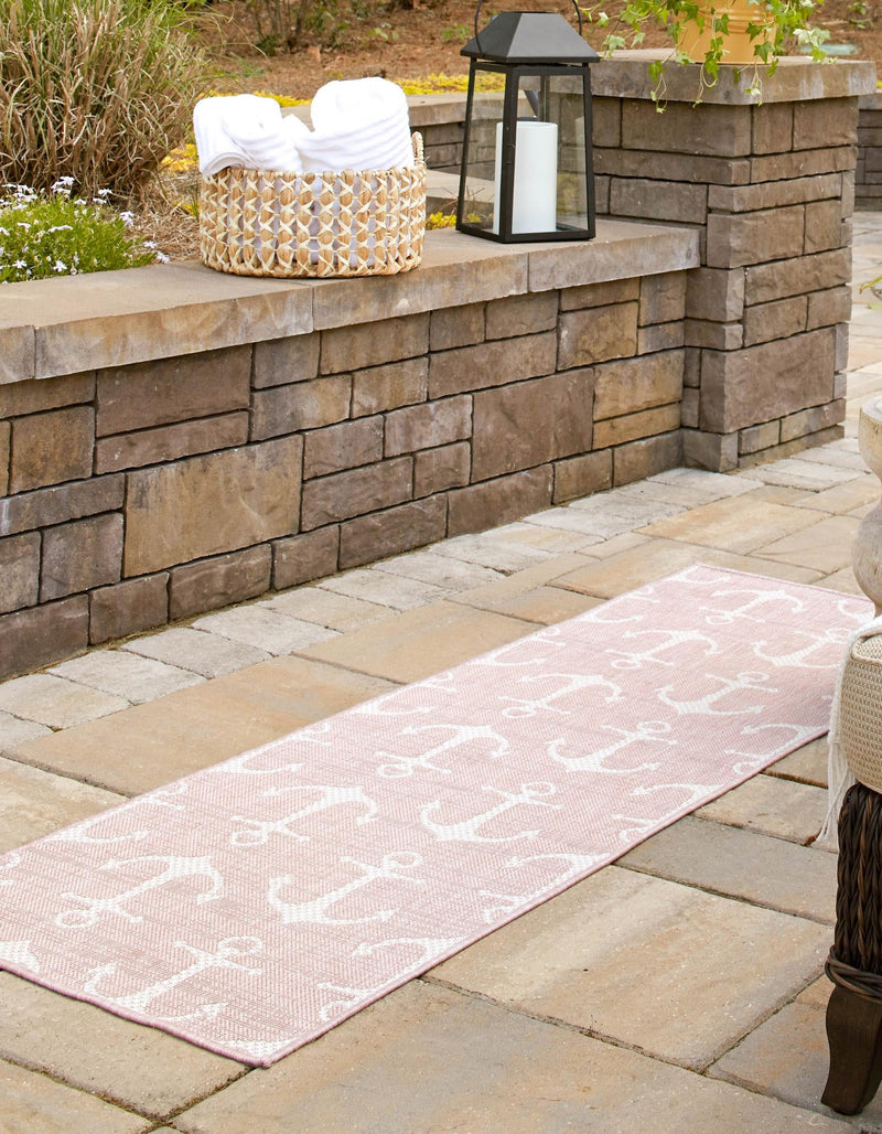 Seaside Haven Rugs Collection Area Rug - Sapphire (Pink) Runner Pink lifestyle 2
