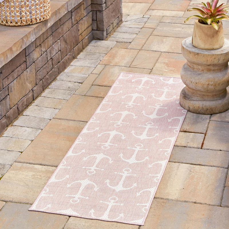 Seaside Haven Rugs Collection Area Rug - Sapphire (Pink) Runner Pink lifestyle 8
