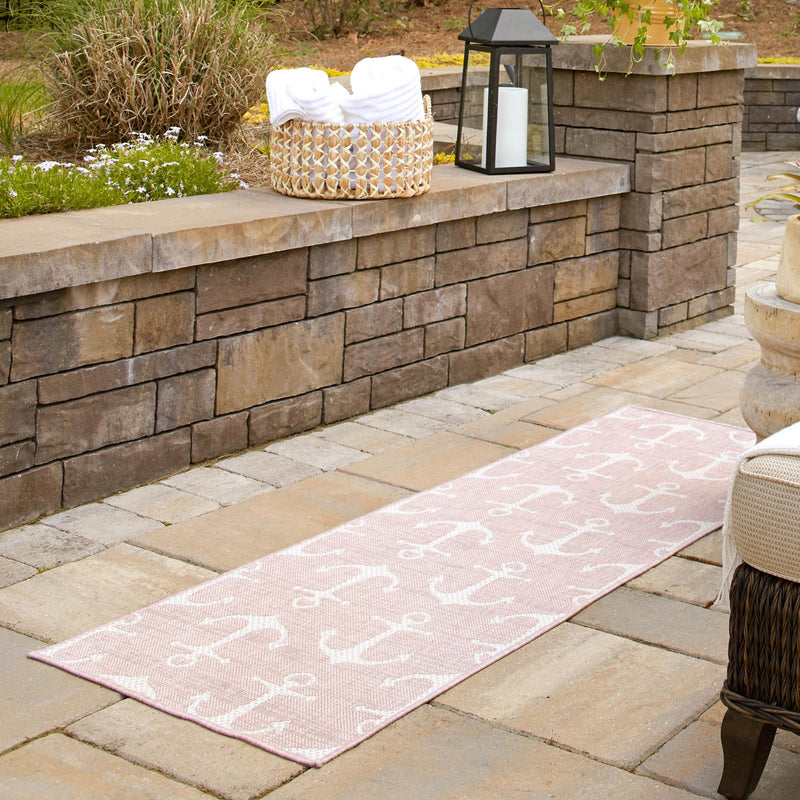 Seaside Haven Rugs Collection Area Rug - Sapphire (Pink) Runner Pink lifestyle 9