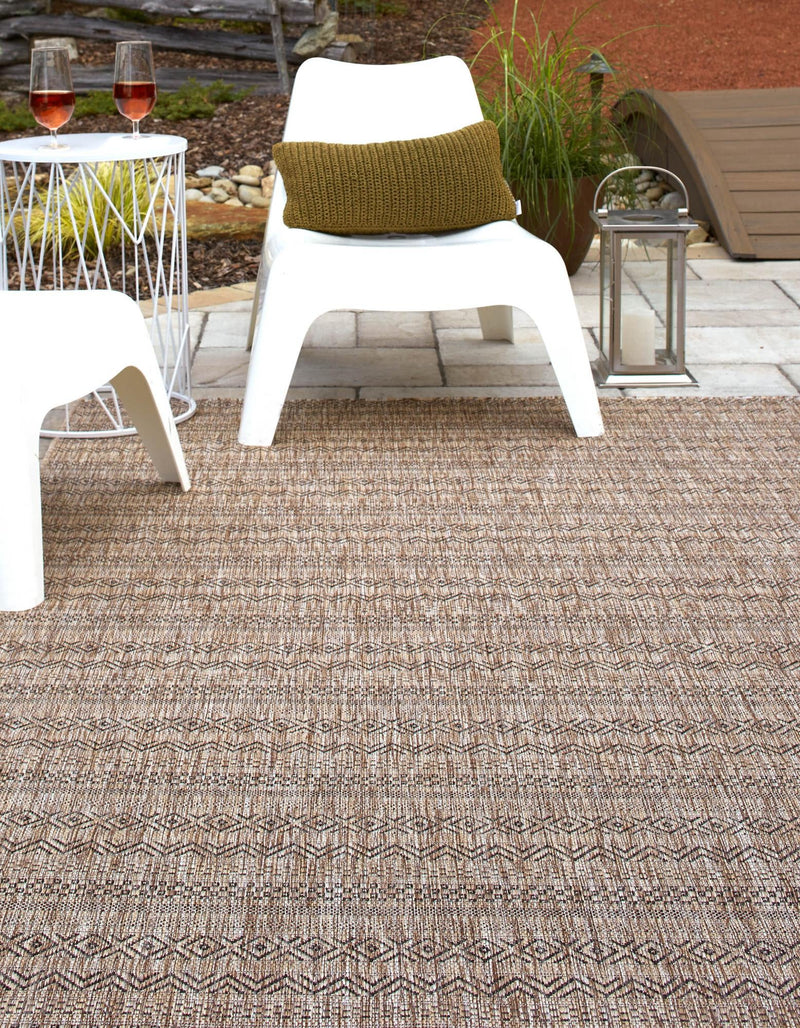 Patio Stripe Harmony Collection Area Rug - Boardwalk (Natural) Rectangle Natural lifestyle 2