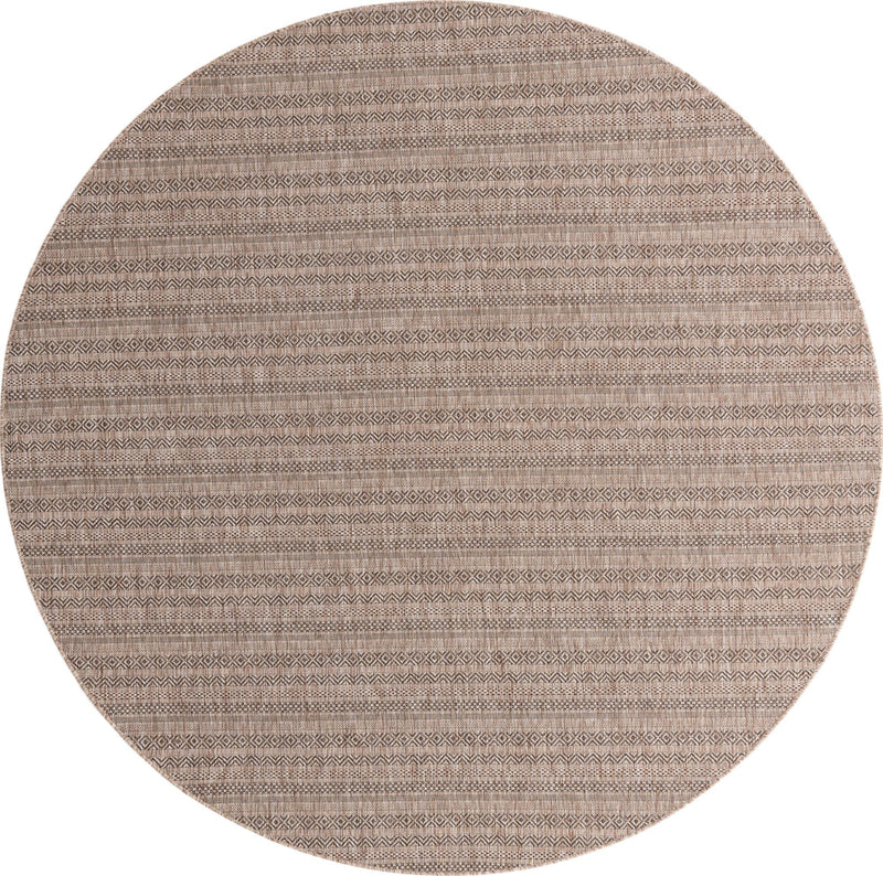 Patio Stripe Harmony Collection Area Rug - Boardwalk (Natural) Round Natural Main