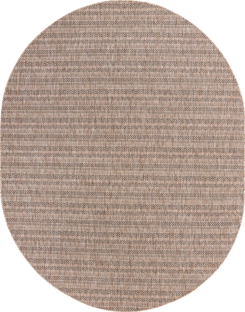 Patio Stripe Harmony Collection Area Rug - Boardwalk (Natural) Oval Natural Main