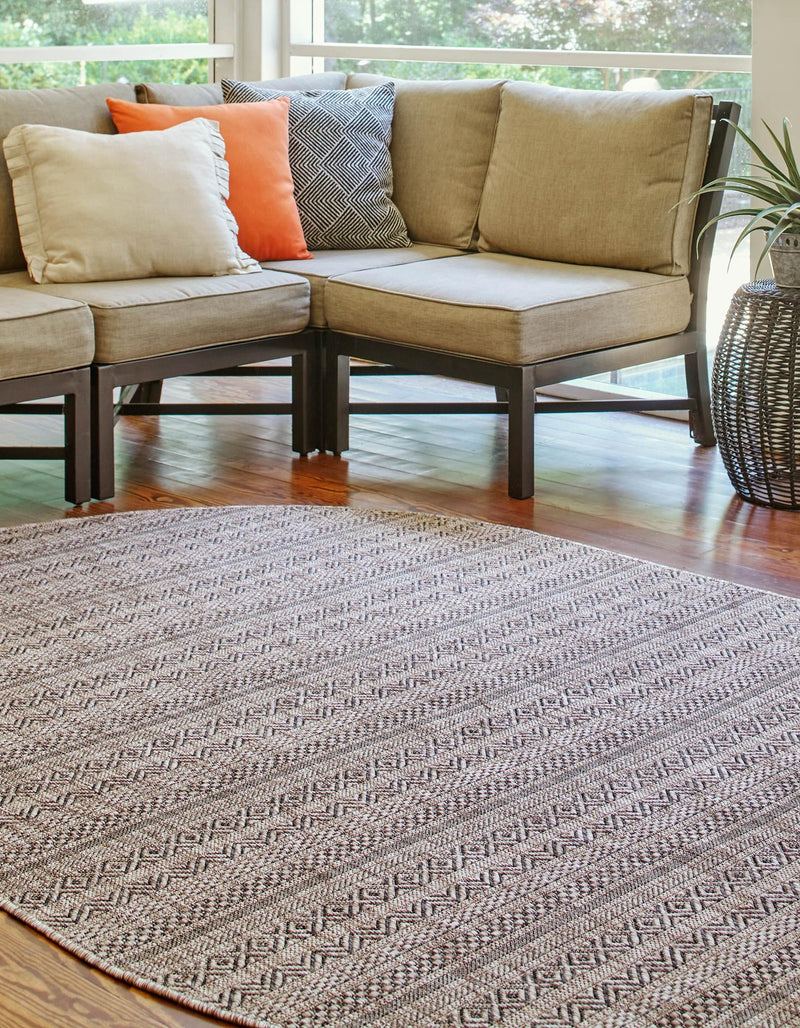 Patio Stripe Harmony Collection Area Rug - Boardwalk (Natural) Oval Natural lifestyle 2