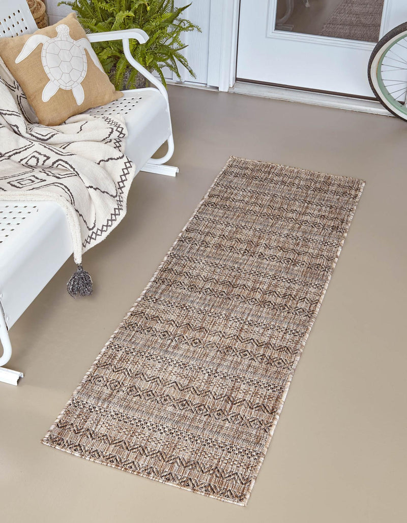 Patio Stripe Harmony Collection Area Rug - Boardwalk (Natural) Runner Natural lifestyle 0