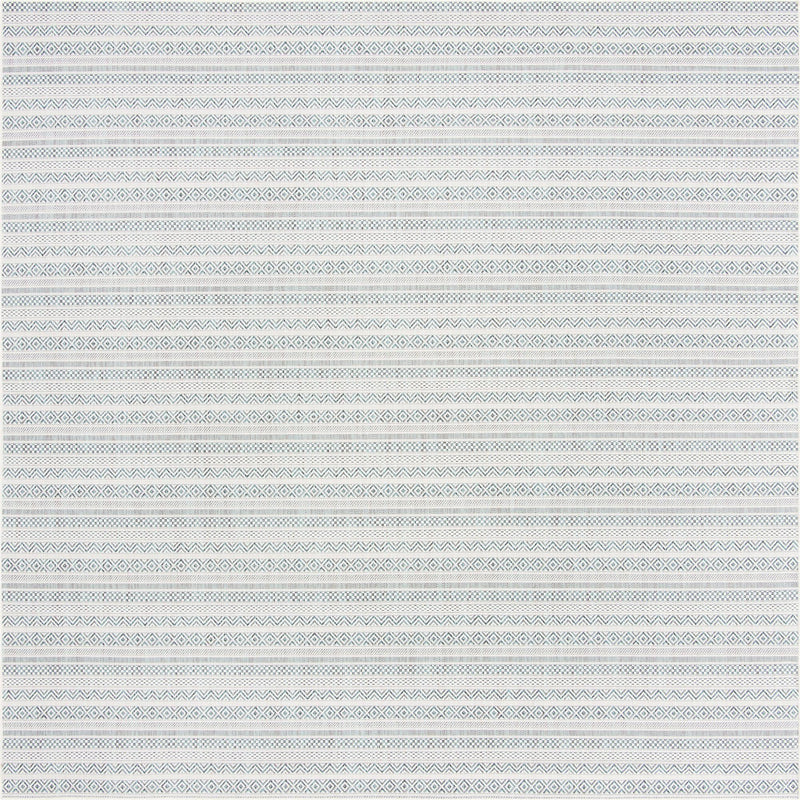 Patio Stripe Harmony Collection Area Rug - Boardwalk (Teal) Square Teal Main