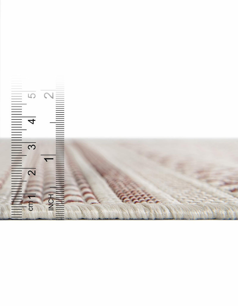 Patio Stripe Harmony Collection Area Rug - Boardwalk (Red) Octagon Red lifestyle 3