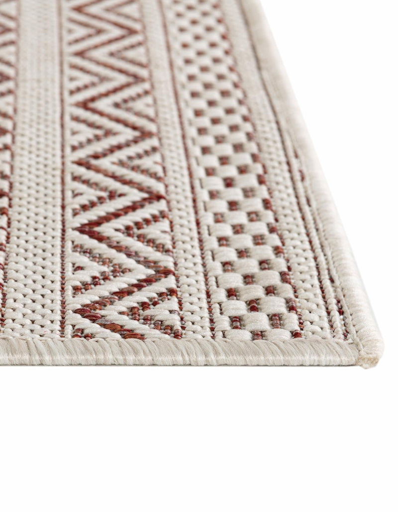 Patio Stripe Harmony Collection Area Rug - Boardwalk (Red) Octagon Red lifestyle 7