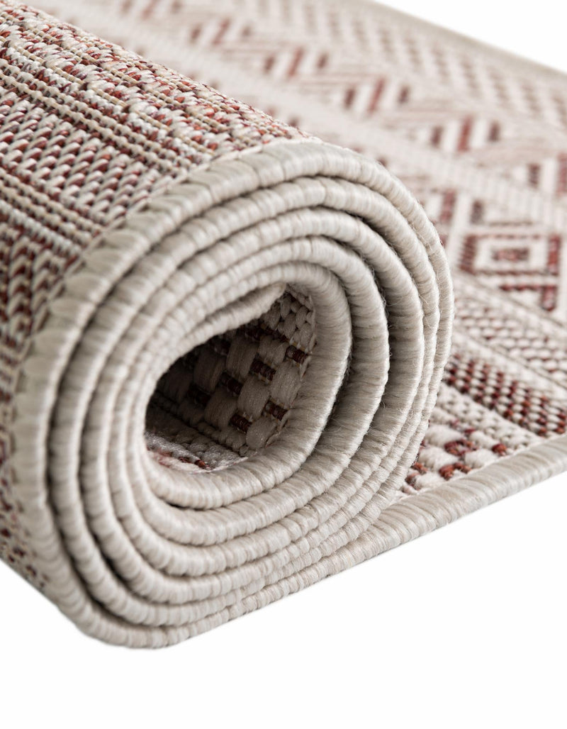 Patio Stripe Harmony Collection Area Rug - Boardwalk (Red) Octagon Red lifestyle 17