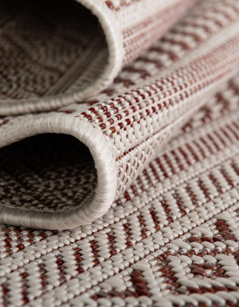 Patio Stripe Harmony Collection Area Rug - Boardwalk (Red) Octagon Red lifestyle 19