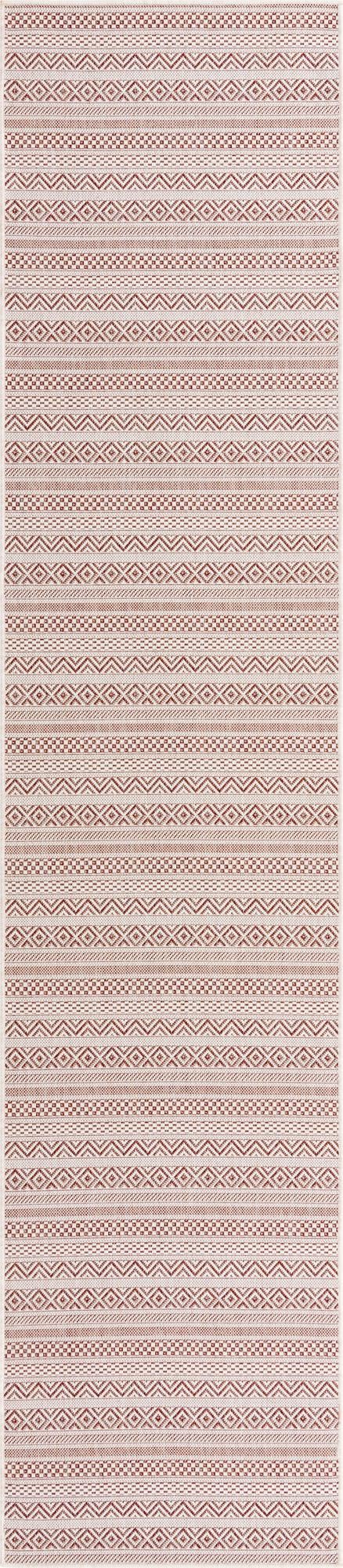 Patio Stripe Harmony Collection Area Rug - Boardwalk (Red) Runner Red Main