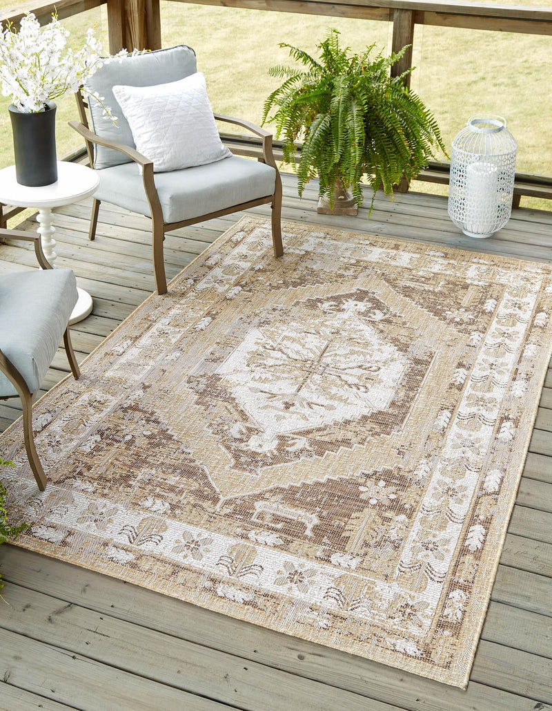 Patio Heritage Collection Area Rug - Augusta (Natural) Rectangle Natural lifestyle 2