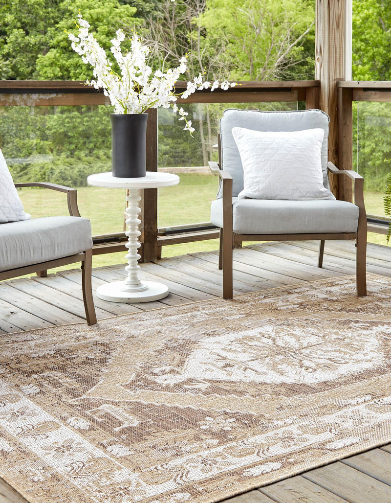 Patio Heritage Collection Area Rug - Augusta (Natural) Rectangle Natural lifestyle 3