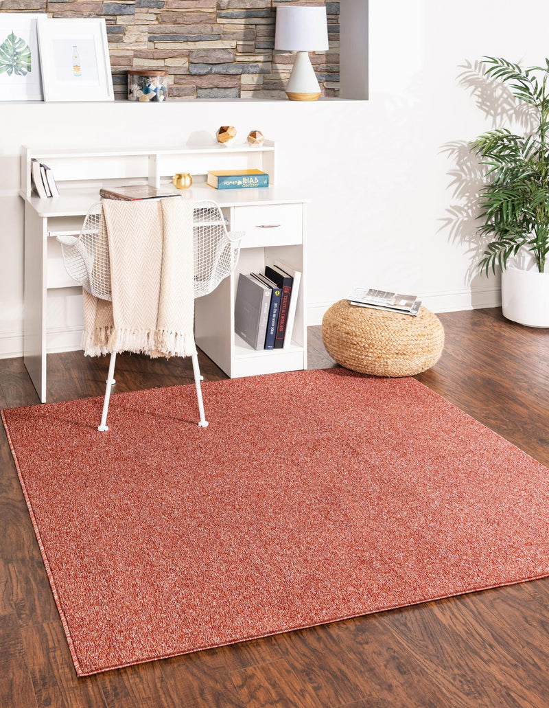 Everyday Elegance Collection Area Rug - Serenity (Rust Red) Square Rust Red lifestyle 11