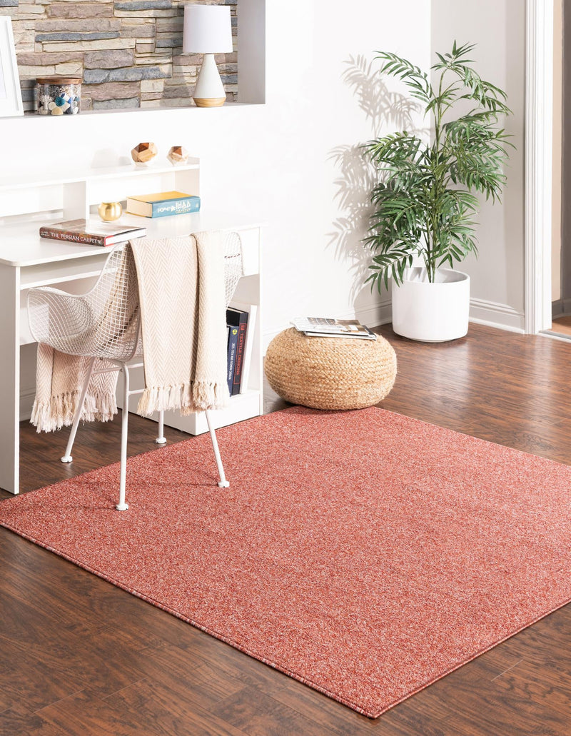 Everyday Elegance Collection Area Rug - Serenity (Rust Red) Square Rust Red lifestyle 13