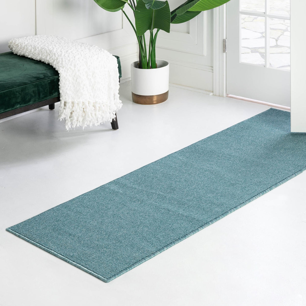 Everyday Elegance Collection Area Rug - Serenity (Aquamarine Blue) Runner Aquamarine Blue lifestyle 44
