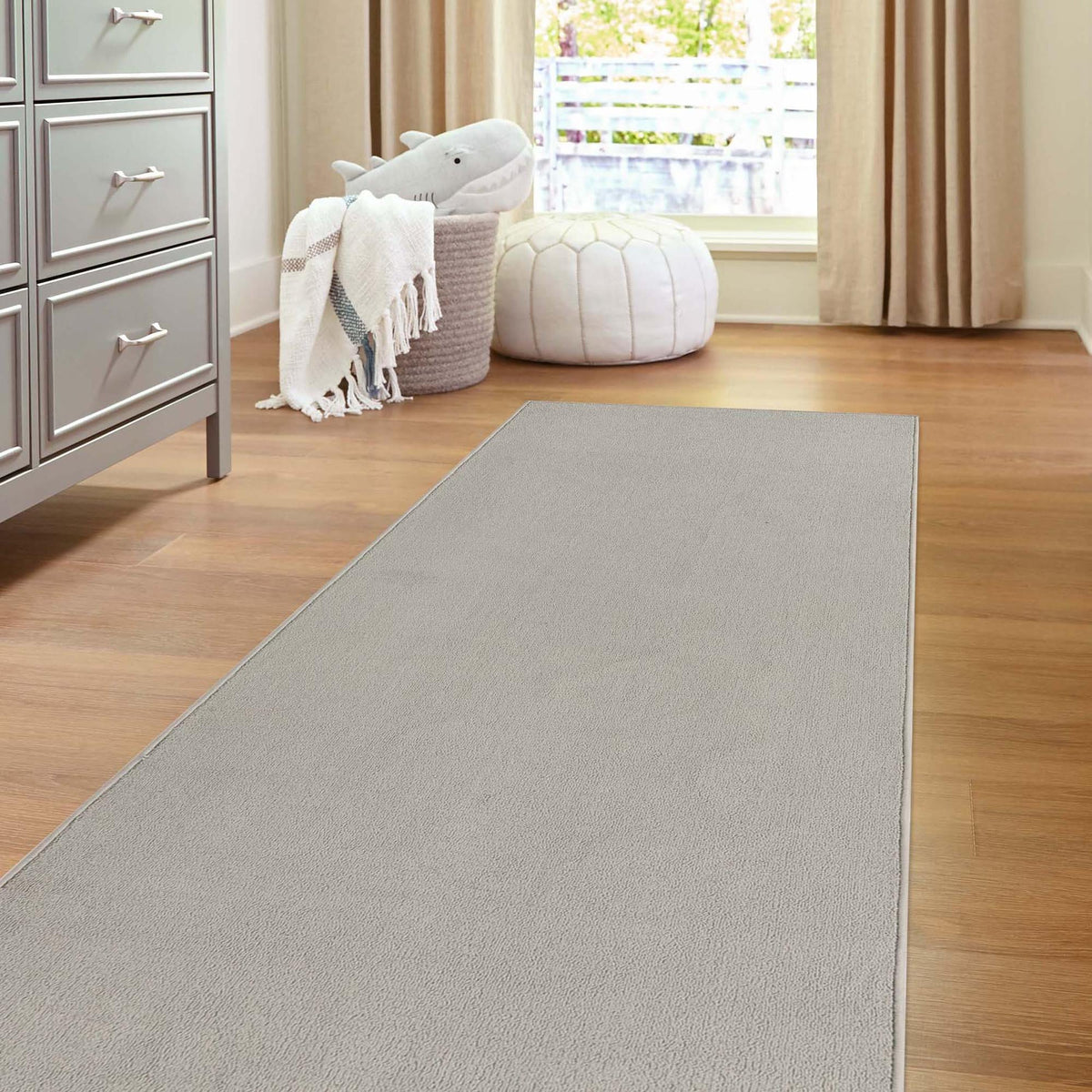 Everyday Elegance Collection Area Rug - Serenity (Light Gray) Runner Light Gray lifestyle 28