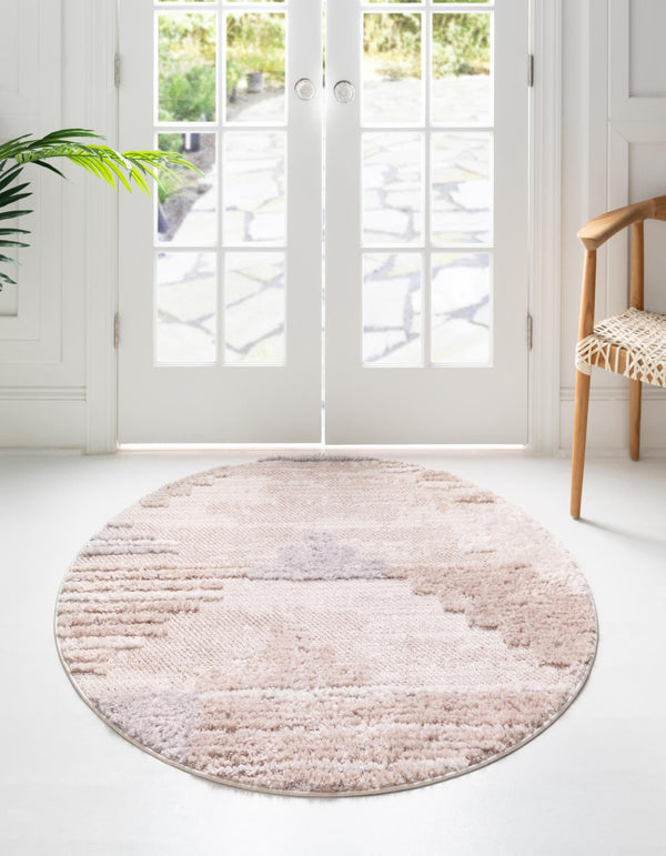 Navajo Sands Collection Area Rug - Chaco Round Sand lifestyle 55